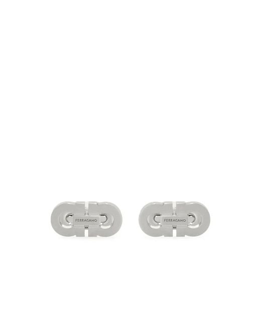 Ferragamo White Clips Bars for men