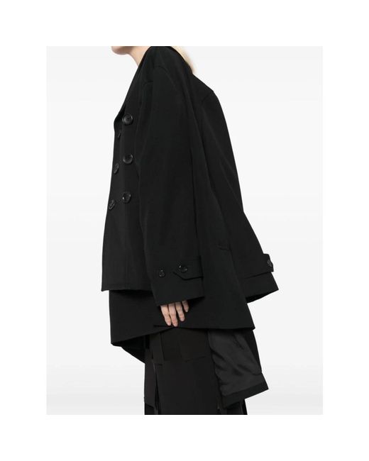 Comme des Garçons Black Wool Double-Breasted Coat
