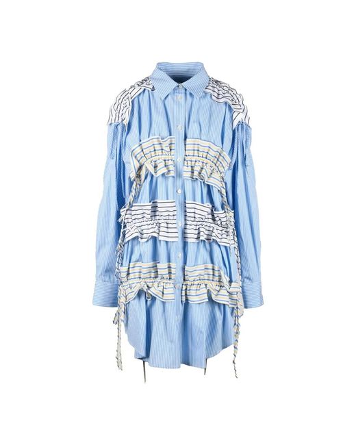 Vestido De Algodón Para Mujeres, Mujer, Talla MSGM de color Blue