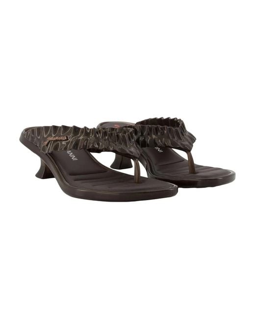 Ganni Brown Heeled Mules