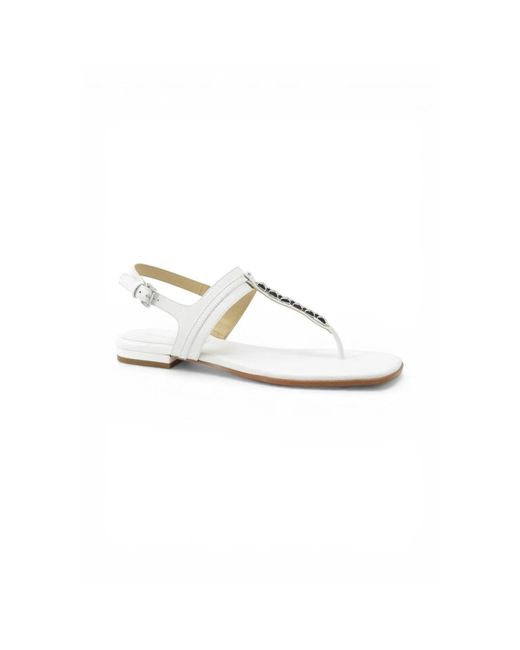 Michael Kors White Flat Sandals
