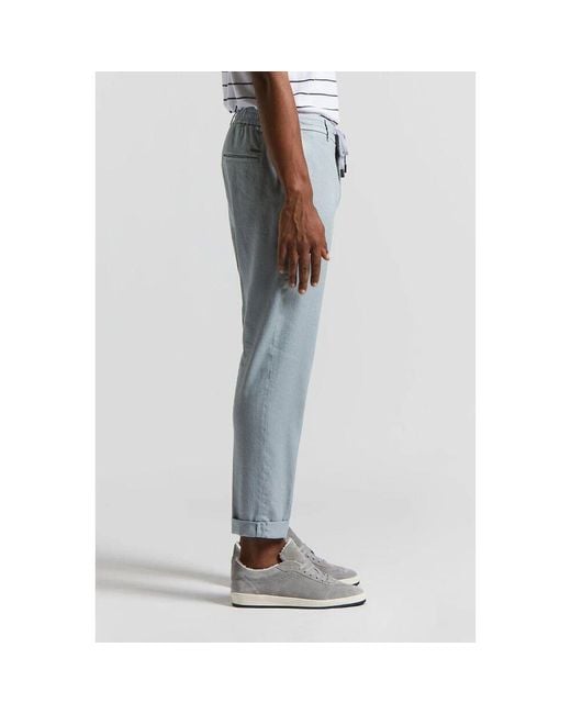 Peserico Stretch-Leinen-Baumwoll-Twill-Joggerhose in Blue für Herren