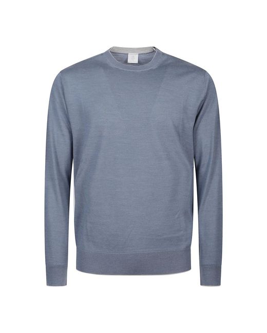 Eleventy Blue Round-Neck Knitwear for men