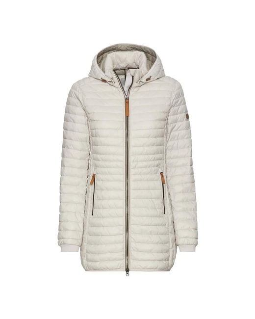 Camel Active Jassen ,Wit ,Gerecyclede Polyamide Pufferjas in het Gray