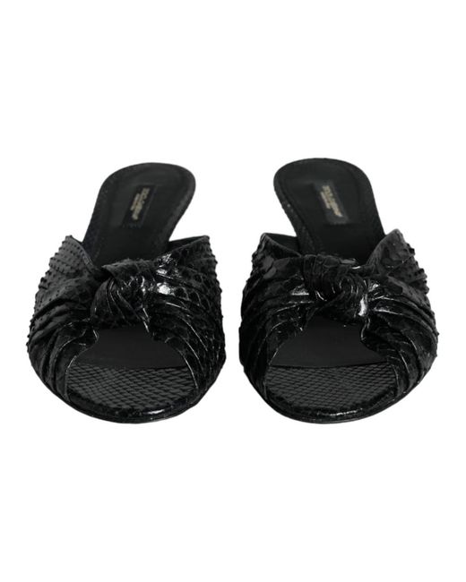 Dolce & Gabbana Black Heeled Mules