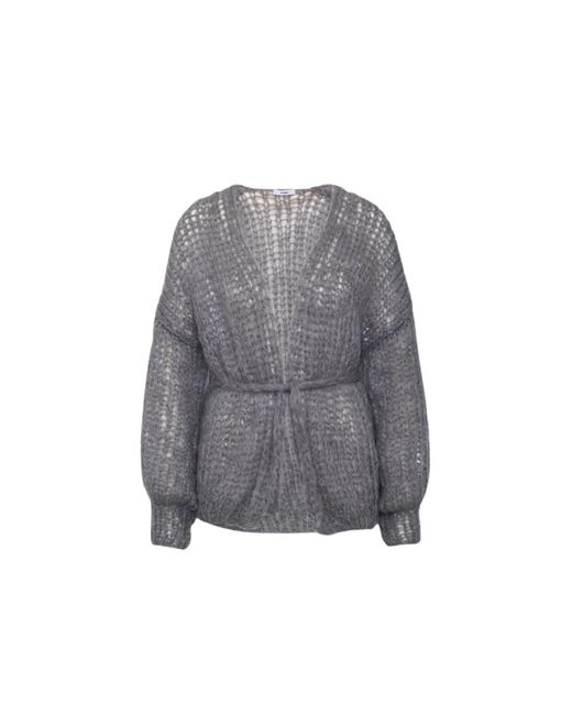 Maiami Truien & Vesten ,Grijs ,Wol Mohair V-Neck Cardigan in het Gray