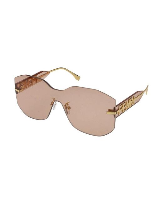 Fendi Accessoires ,Geel ,Fe 40067U Zonnebril in het Pink