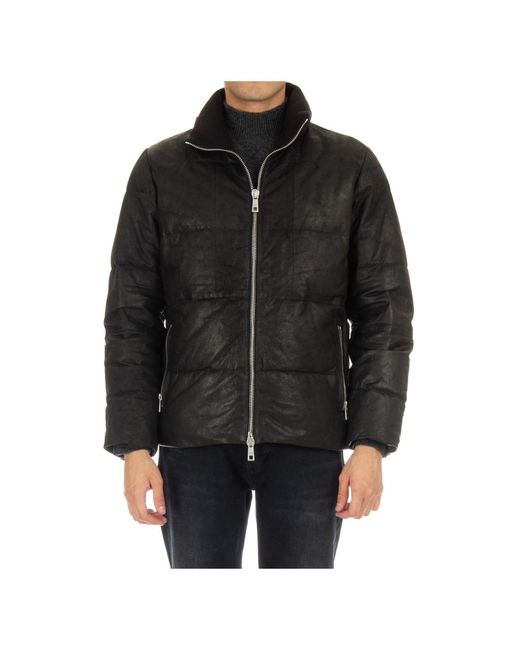 Giorgio Brato Gewatteerd Leren Jack Met Gewatteerd Detail in het Black voor heren