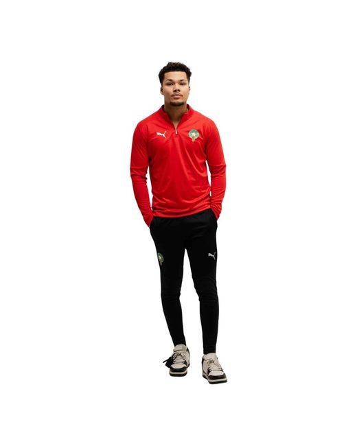 PUMA Fitness ,Veelkleurig ,Katoen Marokko Teamfinal Trainingspak Rood 2025/2026 in het Red voor heren