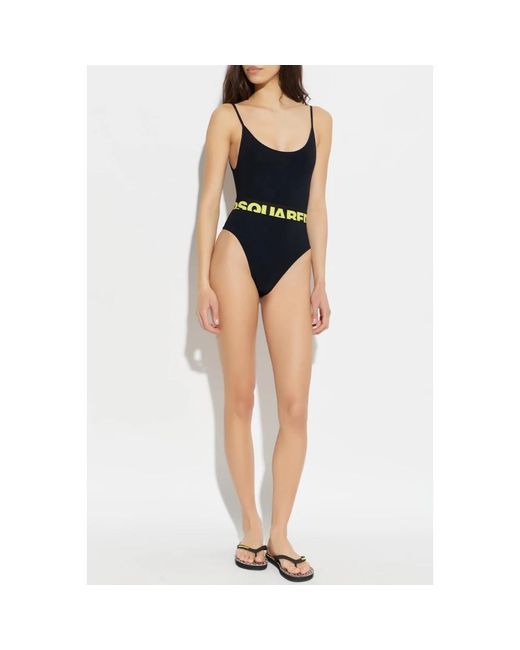 DSquared² Badmode ,Zwart ,Badpak Uit Één Stuk in het Blue
