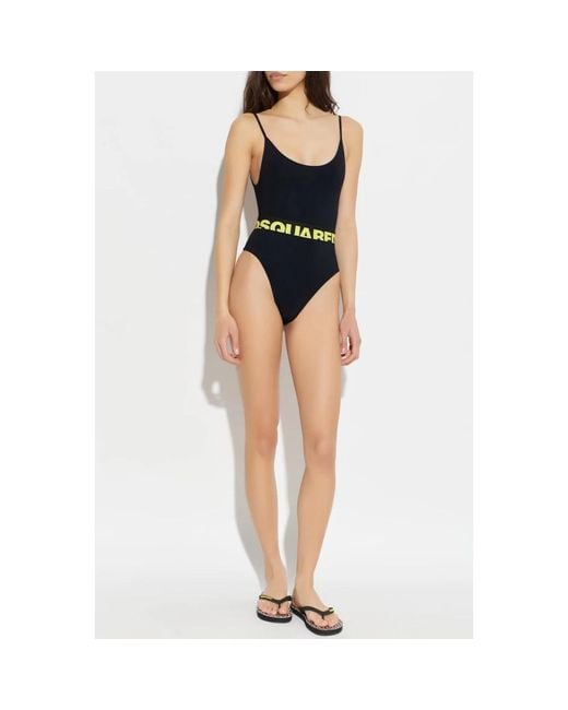 DSquared² Badmode ,Zwart ,Badpak Uit Één Stuk in het Blue