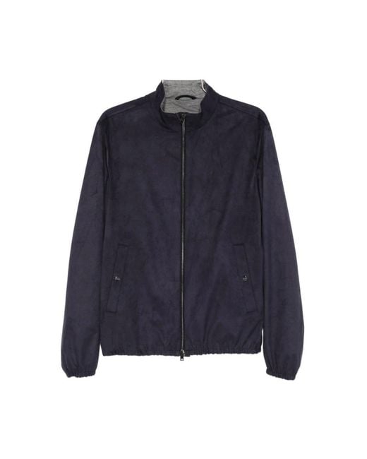 Herno Blue Bomber Jackets for men