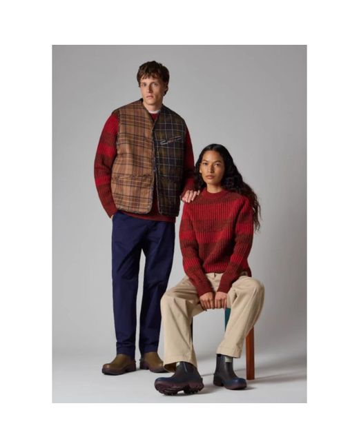 Barbour Red Round-Neck Knitwear for men