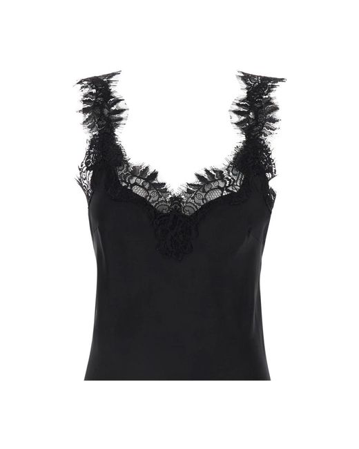 Gold Hawk Kleedjes ,Zwart ,Lange Zwarte Jurk Met Kantafwerking in het Black