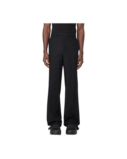 Rick Owens Wijde Broek Met Verlaagd Kruis in het Black voor heren