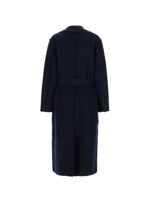 Abrigo Azul De Lana Y Cachemira Zig Zag, Mujer, Talla Max Mara de color Blue