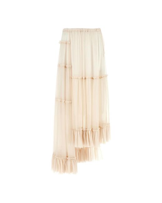 Dries Van Noten Sunia Bis Asymmetrische Maxirok in het Natural