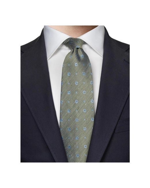Eton of Sweden Blumiger seiden leinen krawatte in Green für Herren