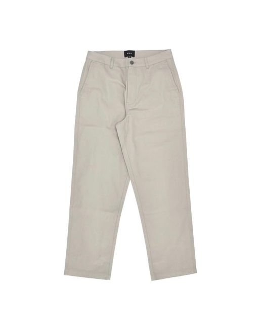 Huf Gray Straight Trousers for men