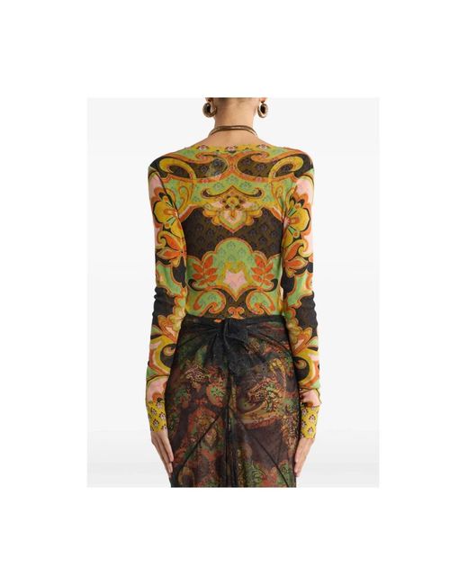 Etro Green Long Sleeve Tops