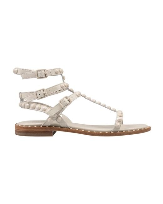Ash White Flat Sandals