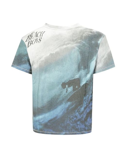 ERL Ripped kragen beach boys t-shirt in Blue für Herren