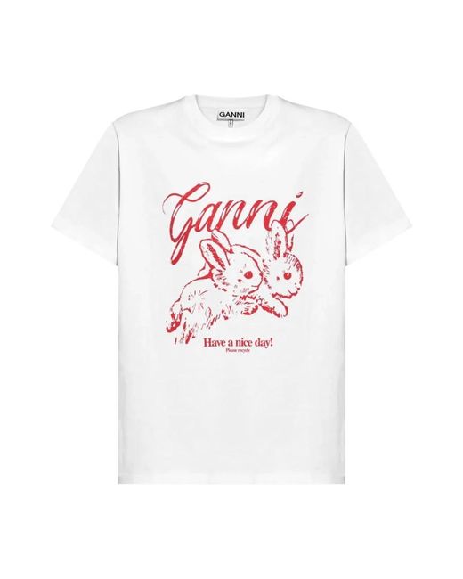 Ganni White T-Shirts