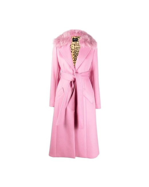 Blumarine Pink Belted Coats