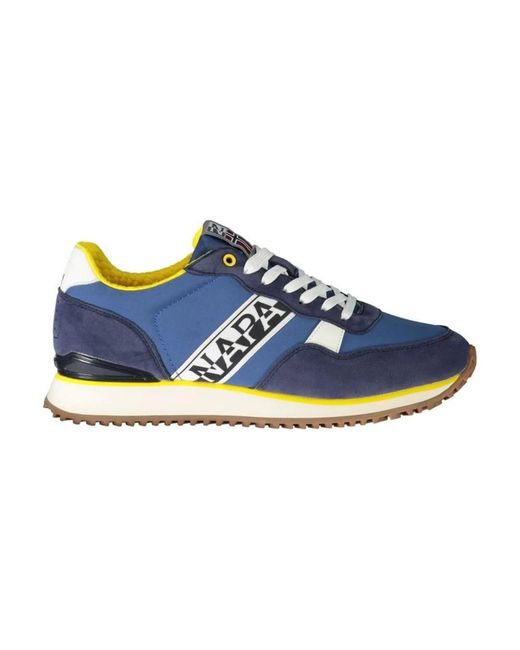 Napapijri Blaue lace-up sports sneaker mit logo in Blue für Herren