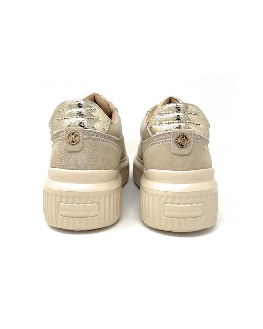 Janet & Janet Natural Nieten Wildleder Sneakers Frost
