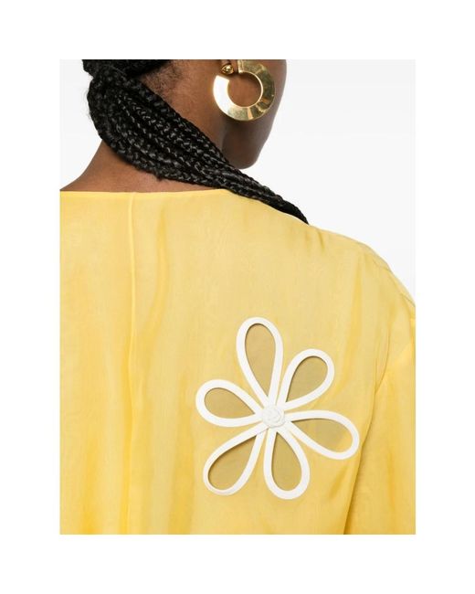 Fendi Floral Patch Blouse in het Yellow
