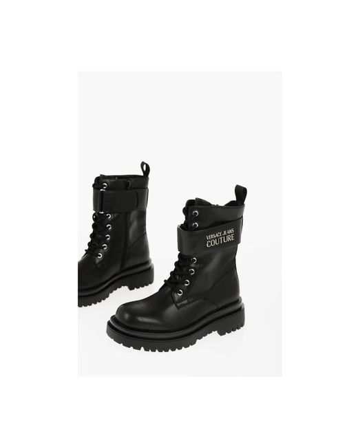 Versace Black Lace-Up Boots