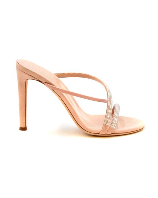 Giuseppe Zanotti White Heeled Mules