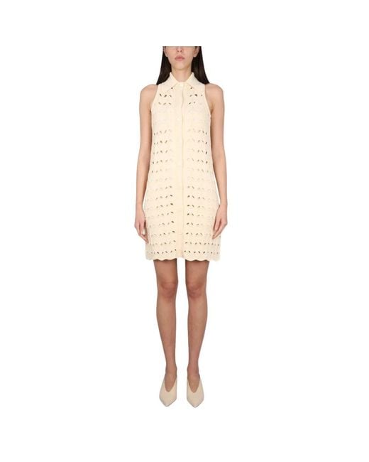 Max Mara Natural Knitted Dresses