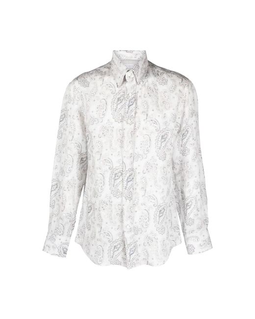 Casual camicie di Brunello Cucinelli in White da Uomo