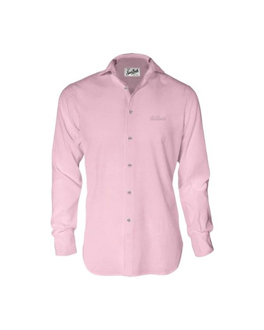 Mc2 Saint Barth Camicie Poliestere in het Pink voor heren
