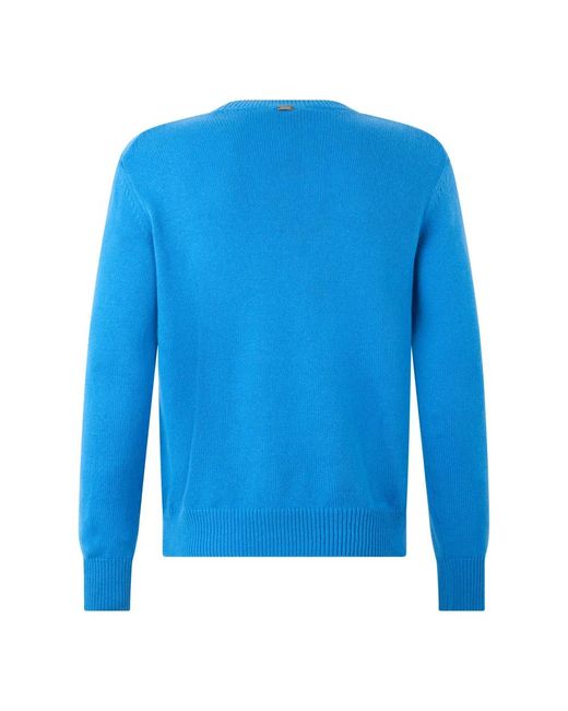 Herno Blue Round-Neck Knitwear for men