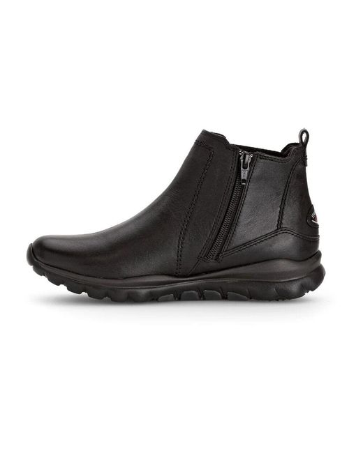 Gabor Black Schwarze glatte lederstiefeletten