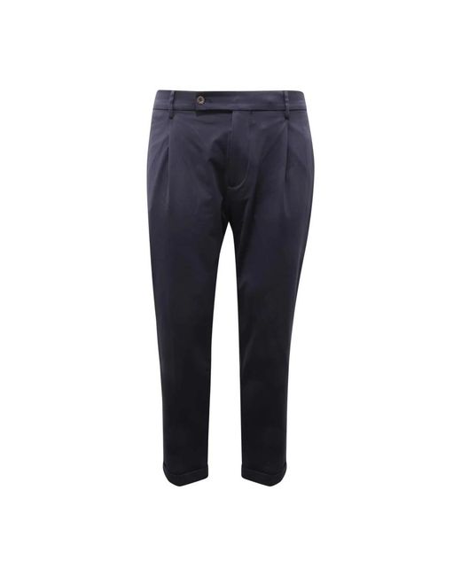 BERWICK 1707 Blue Slim-Fit Trousers for men