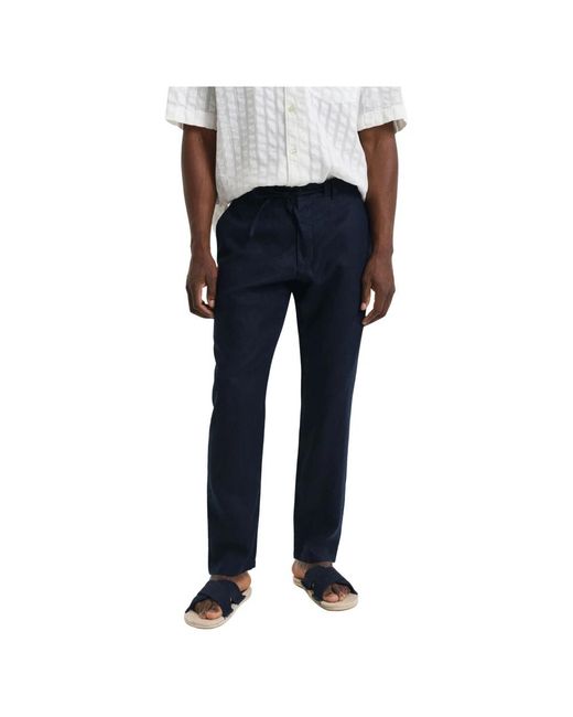 Gant Black Straight Trousers for men