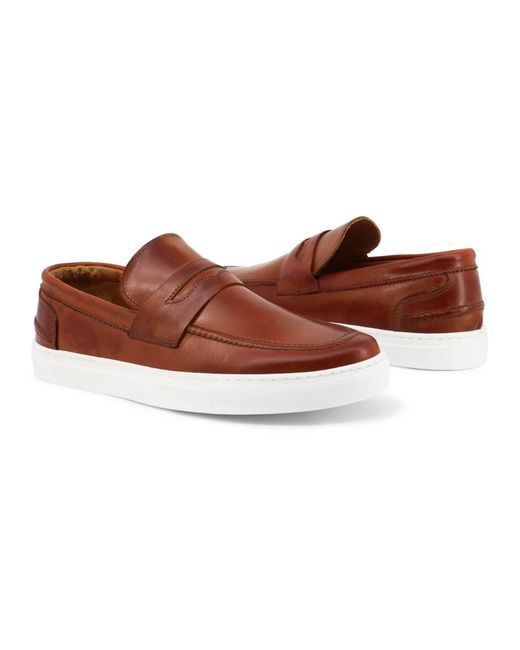 DUCA DI MORRONE Italienische Lederslipper Mit Gummisohle in Brown für Herren
