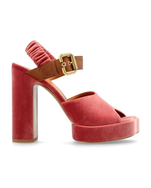 High Heel Sandals di Chloé in Red