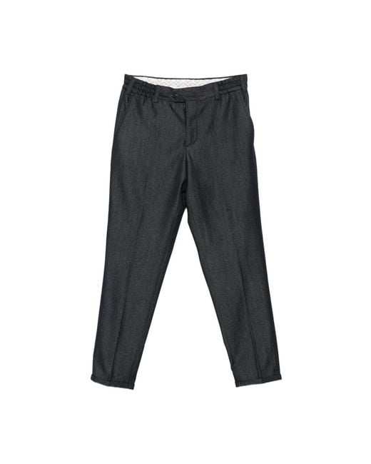 PT Torino Gray Straight Trousers for men