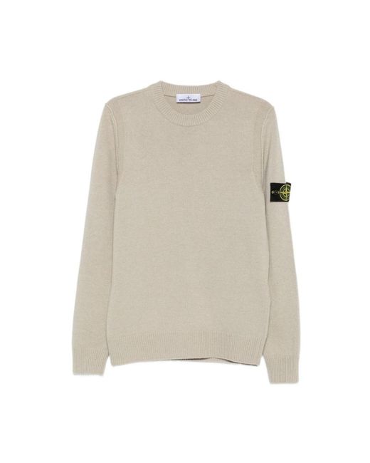 Stone Island Natural Round-Neck Knitwear for men