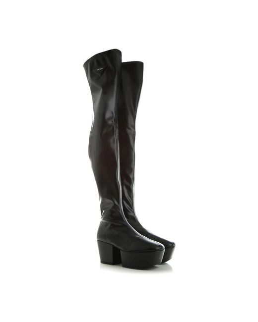 Over-Knee Boots Prada de color Black