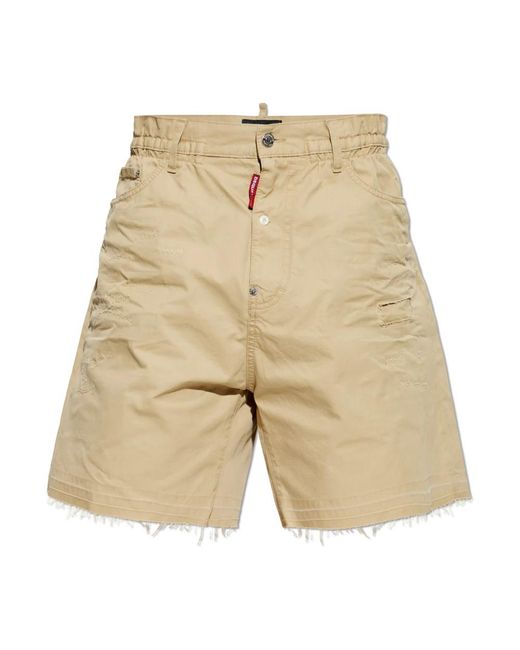 DSquared² Raw-Edged Shorts in het Natural voor heren