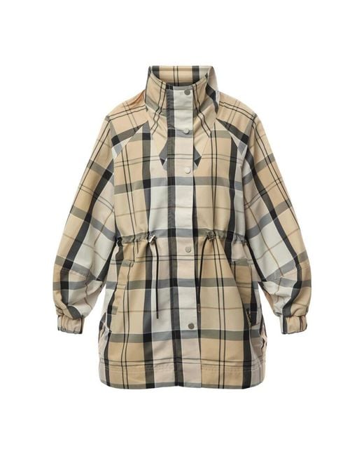 Barbour Metallic Karierte Wasserdichte Jacke