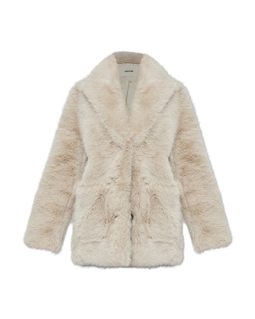 Zadig & Voltaire Faux Fur &Amp; Shearling Jassen in het Natural