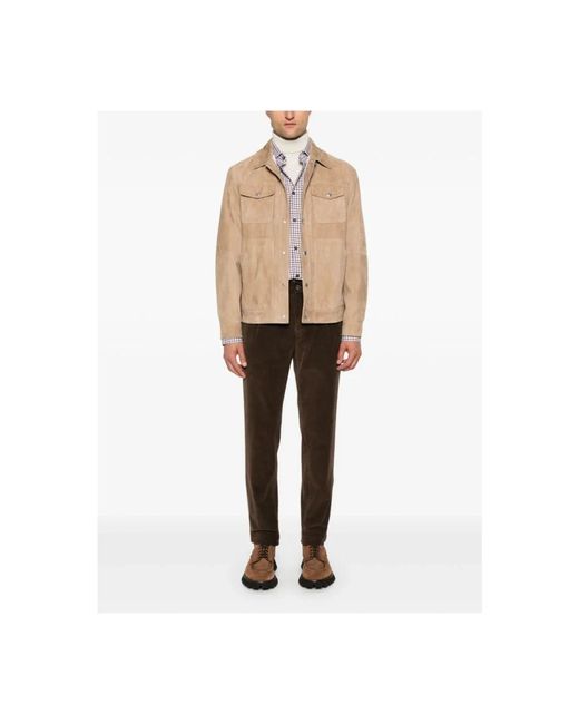 Peserico Brown Slim-Fit Trousers for men