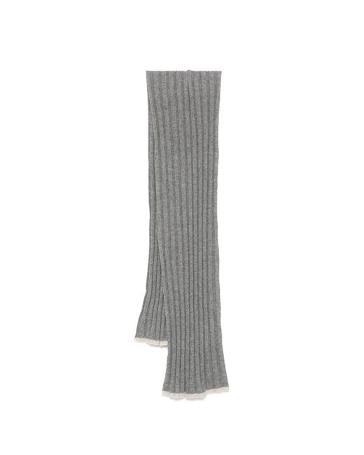 Brunello Cucinelli Kaschmir Rippstrick Wrap Schal in Gray für Herren